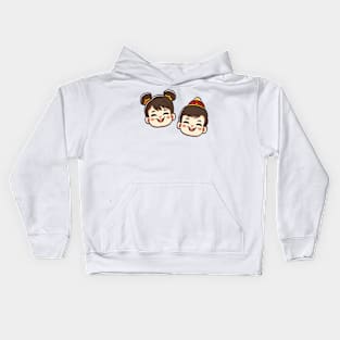 Asian Kids cartoon lunar chinese new year 2024 Kids Hoodie